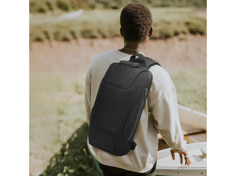 Wozinsky Premium Single Shoulder Anti-Theft City Backpack with Organizer and USB - Black