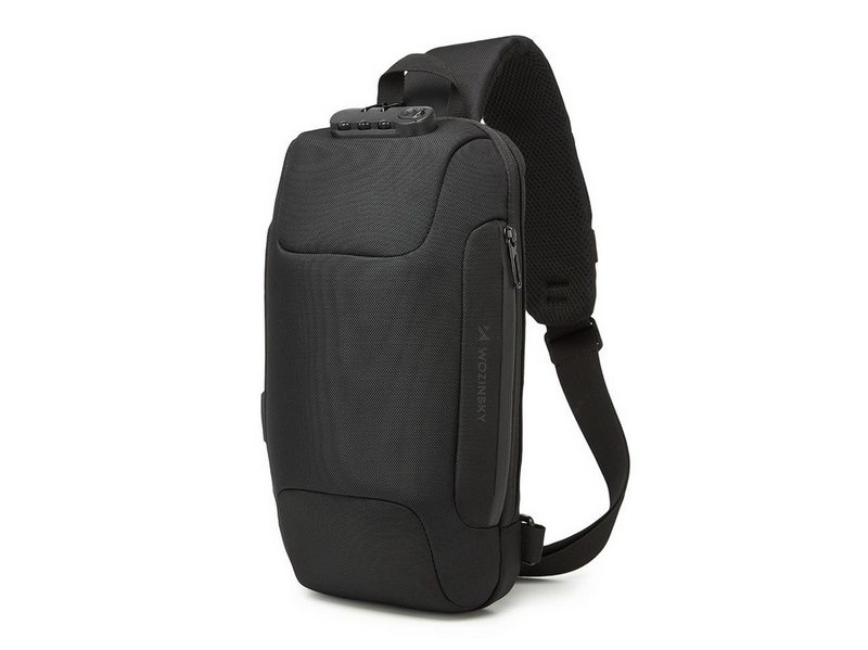 Wozinsky Premium Single Shoulder Anti-Theft City Backpack with Organizer and USB - Black