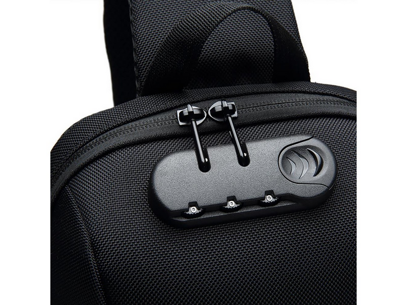 Wozinsky Premium Single Shoulder Anti-Theft City Backpack with Organizer and USB - Black
