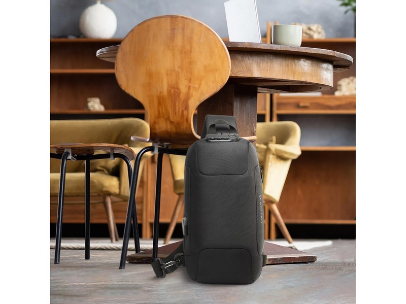 Wozinsky Premium Single Shoulder Anti-Theft City Backpack with Organizer and USB - Black