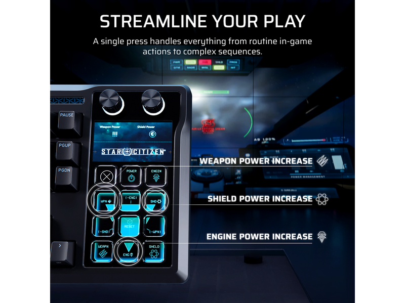 Corsair GALLEON 100 SD Stream Deck-Integrated Mechanical - Gaming Tastatur - Full-Size - Nordic ISO - Schwarz