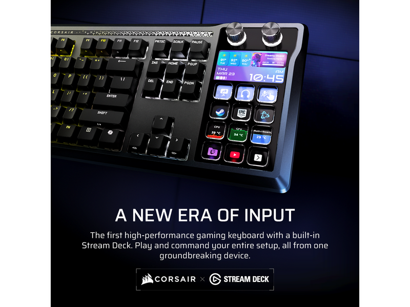 Corsair GALLEON 100 SD Stream Deck-Integrated Mechanical - Gaming Tastatur - Full-Size - Nordic ISO - Schwarz