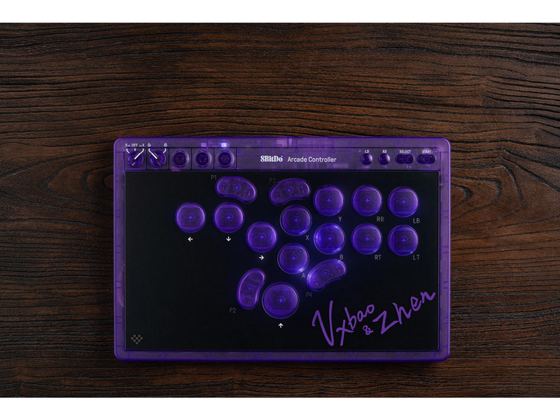 8BitDo Arcade - Transparant Purple - Wireless Arcade stick - PC