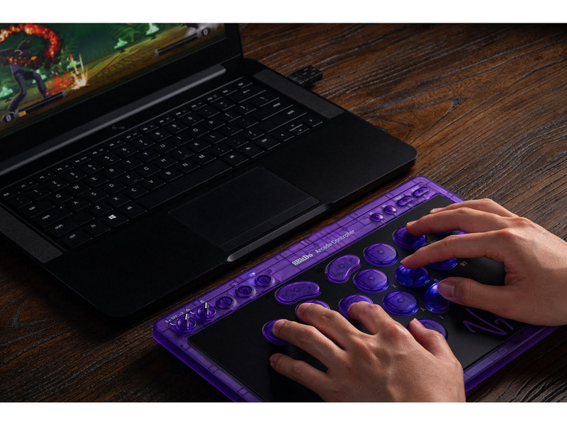 8BitDo Arcade - Transparant Purple - Wireless Arcade stick - PC