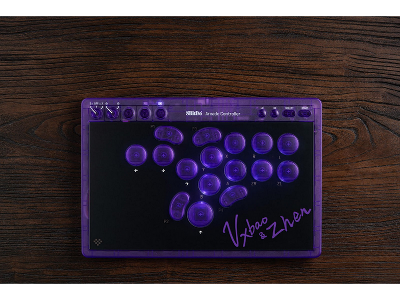 8BitDo Arcade - Transparant Purple - Wireless Arcade stick - PC