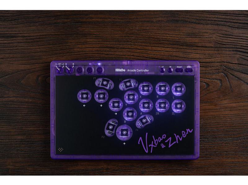 8BitDo Arcade - Transparant Purple - Wireless Arcade stick - PC