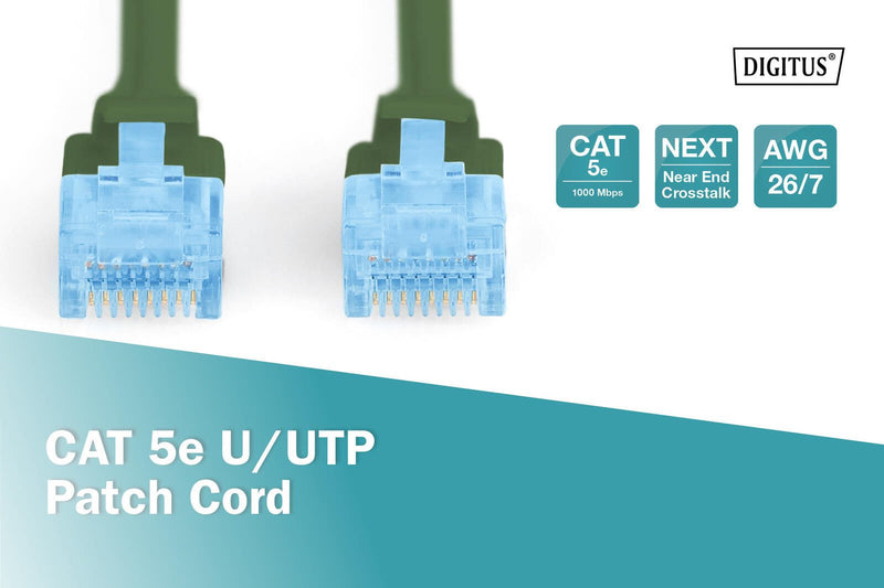 DIGITUS Patch-Kabel RJ-45 (M) zu RJ-45 (M) 2 m CCA U/UTP Cat 5e grün (DK-1512-020/G)