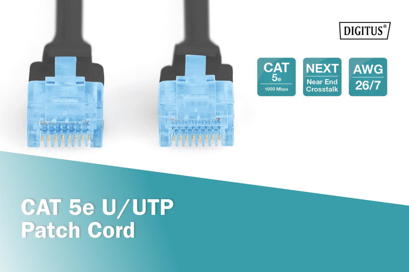DIGITUS Patch-Kabel RJ-45 (M) zu RJ-45 (M) 3 m CCA U/UTP Cat 5e schwarz (DK-1512-030/BL)