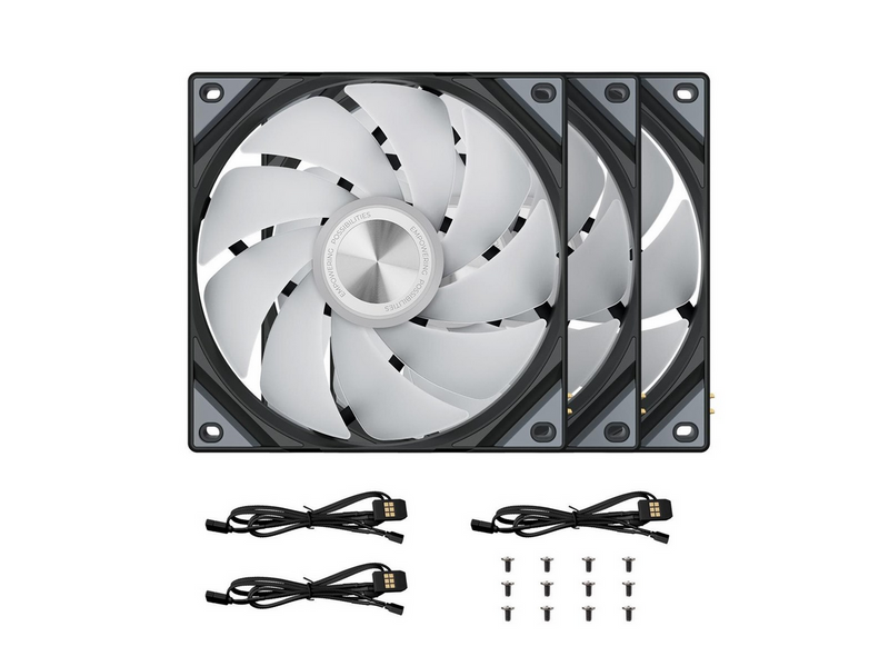 Tryx ROTA SL ARGB Reverse (3-pack) - Gehäuselüfter - 120mm - Schwarz mit RGB LED