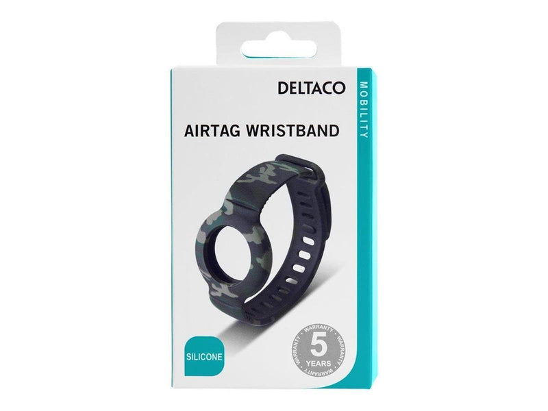 Deltaco Apple AirTag silicone wristband camouflag