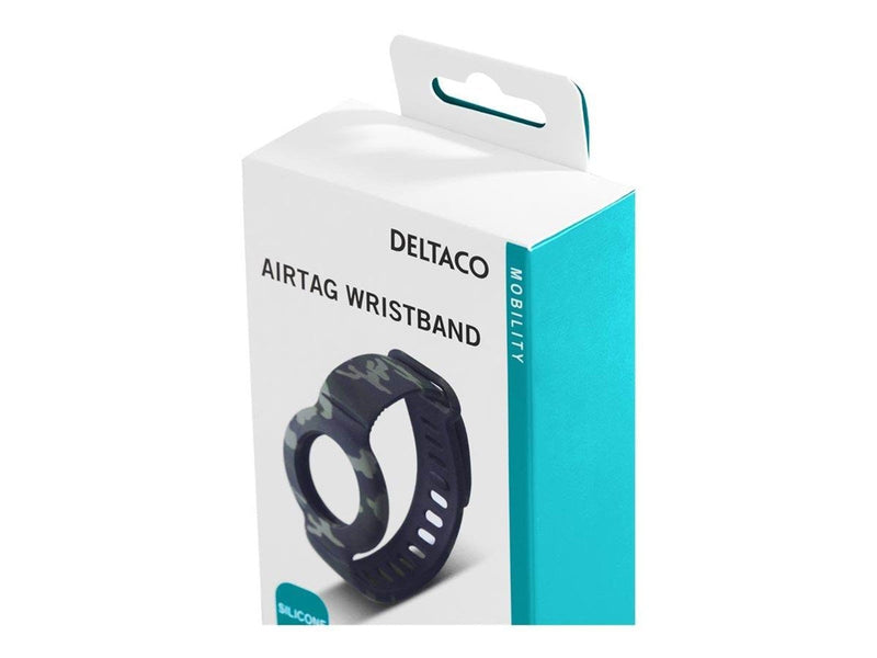 Deltaco Apple AirTag silicone wristband camouflag