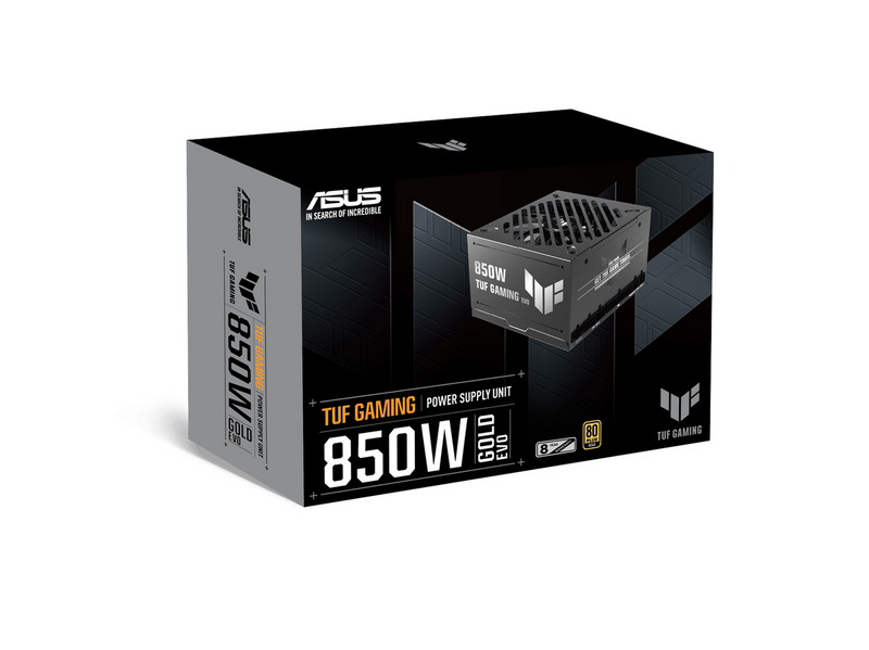 ASUS TUF GAMING 850G EVO 2026 Netzteile - 850 Watt - 120 mm - ATX 3.1 - 80 Plus Gold zertifiziert