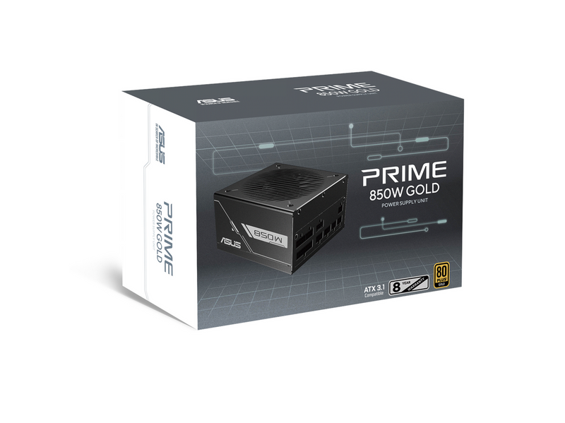 ASUS PRIME 2026 850 Netzteile - 850 Watt - 120 mm - ATX 3.1 - 80 Plus Gold zertifiziert