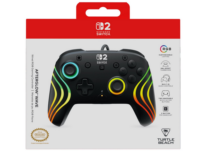 Turtle Beach Afterglow Wave - Black - Wired Controller - Nintendo Switch 2