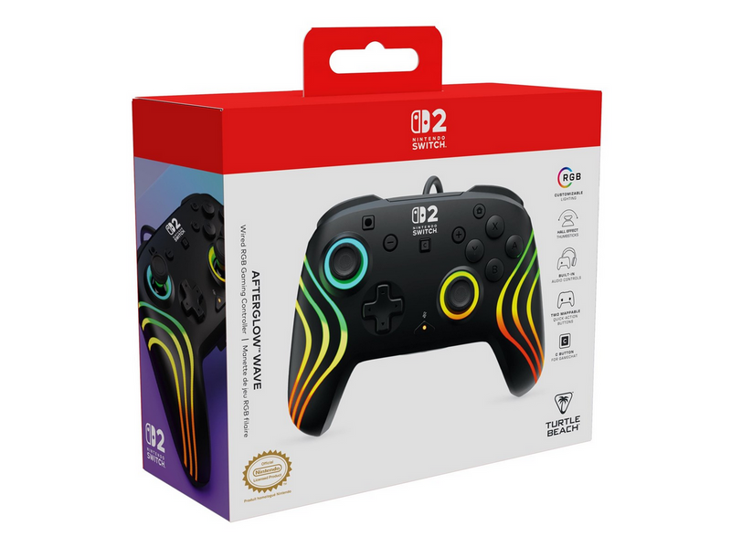 Turtle Beach Afterglow Wave - Black - Wired Controller - Nintendo Switch 2