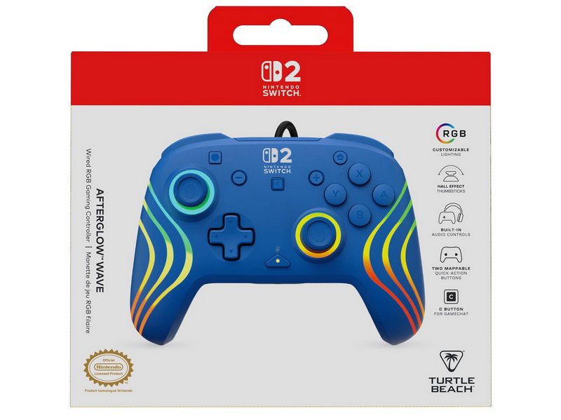 Turtle Beach Afterglow Wave - Blue - Wired Controller - Nintendo Switch 2