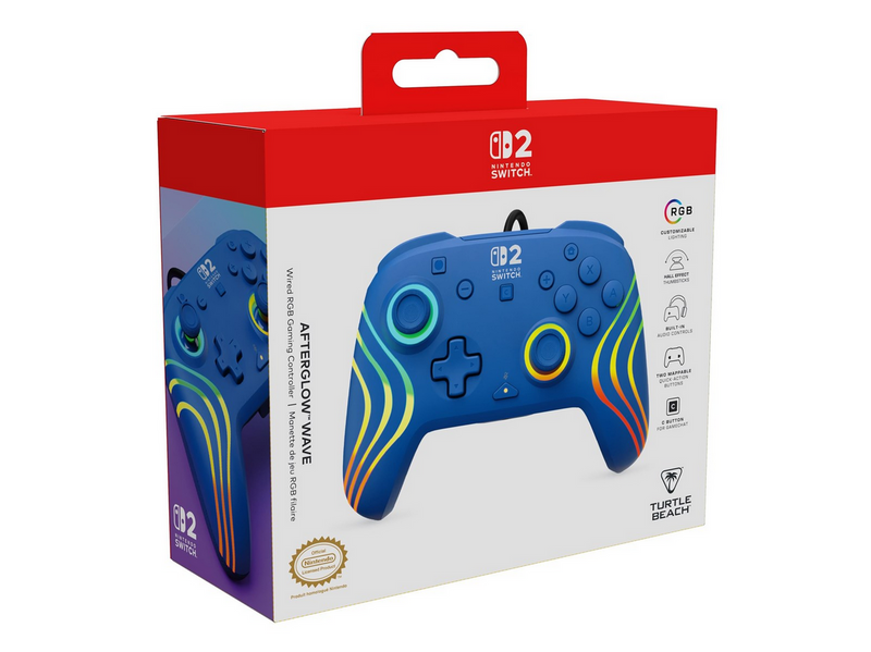 Turtle Beach Afterglow Wave - Blue - Wired Controller - Nintendo Switch 2