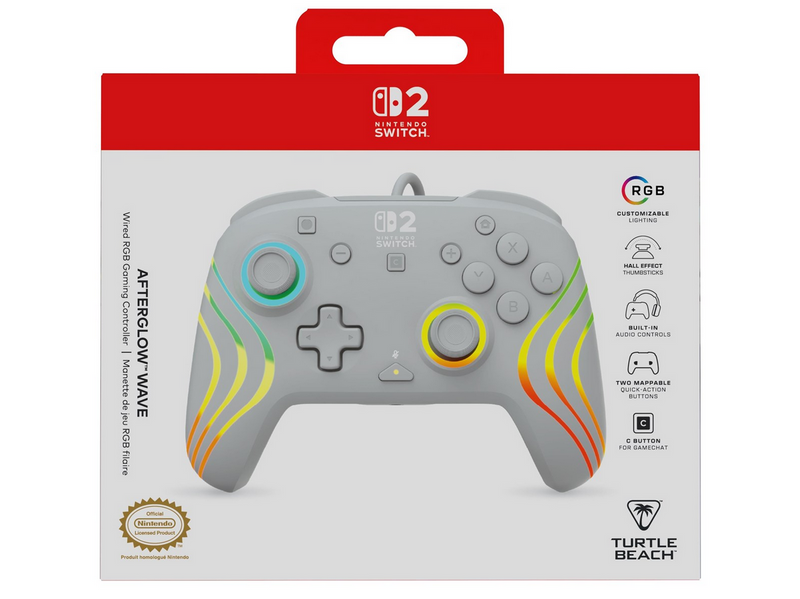 Turtle Beach Afterglow Wave - Grey - Wired Controller - Nintendo Switch 2