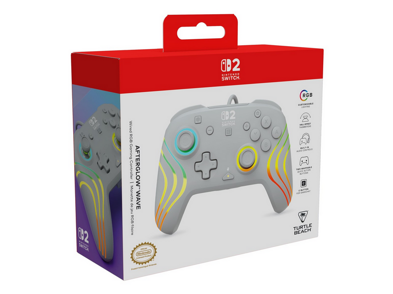 Turtle Beach Afterglow Wave - Grey - Wired Controller - Nintendo Switch 2