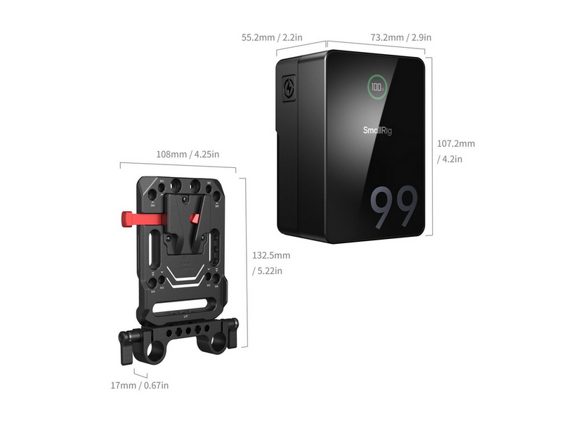 SmallRig 5047 VB99 Pro mini V Mount Battery Kit (4292 + 3016)