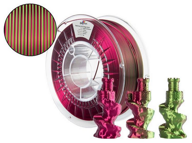 Spectrum 3D Filament / PLA Magic SILK / Magenta Blossom / ⌀ 1.75 mm / 1 kg