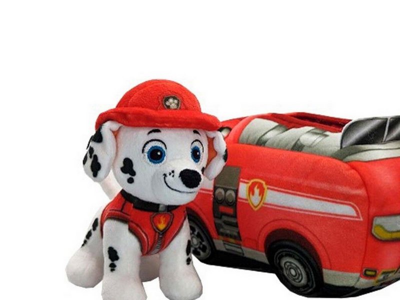Paw Patrol 2-in-1 Vehicle Plush w/Marshall 15 cm