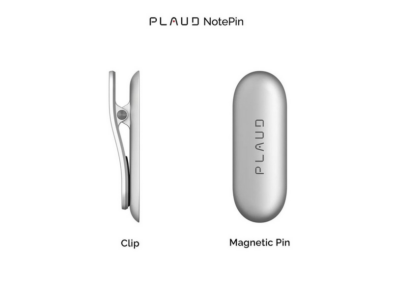 PLAUD NotePin Clip and Magnetic Pin - Cosmic Grey