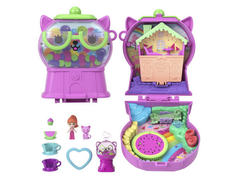 Polly Pocket Core Compact Wassermelonen-Kaugummikugel-Kätzchen