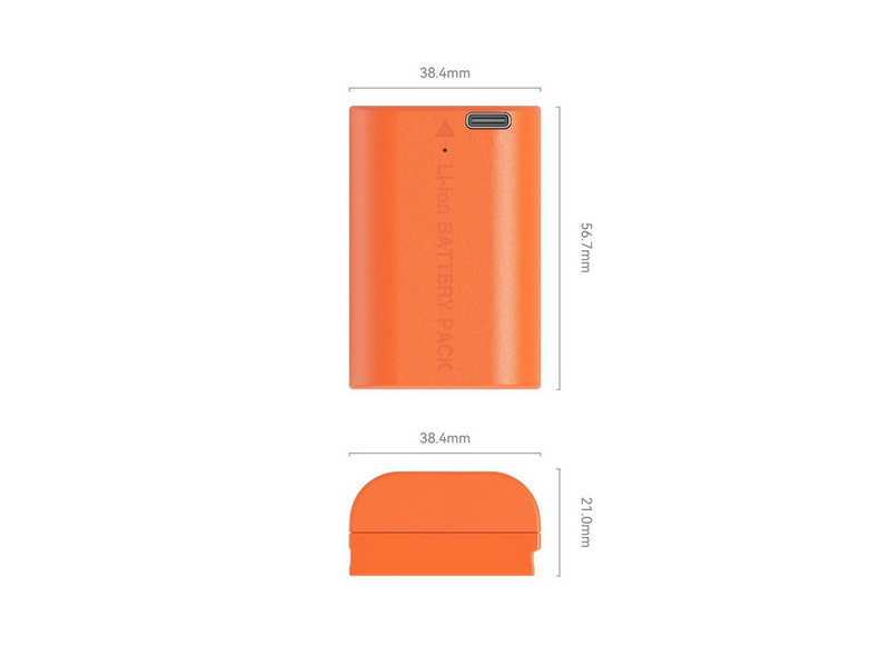 SmallRig 5407 Camera Battery USB-C Rechargeable Canon LP-E6P Orange