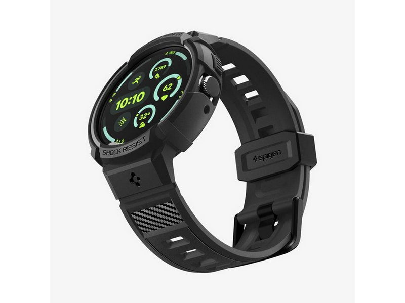 Spigen Rugged Armor Pro + Stand - matte black - Google Pixel Watch 4 45mm
