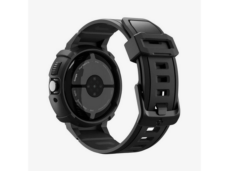 Spigen Rugged Armor Pro + Stand - matte black - Google Pixel Watch 4 45mm