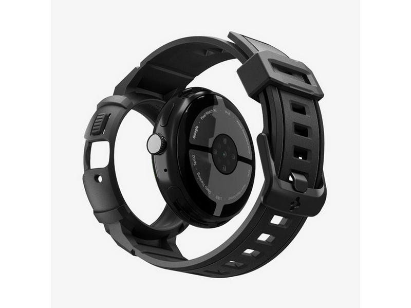 Spigen Rugged Armor Pro + Stand - matte black - Google Pixel Watch 4 45mm