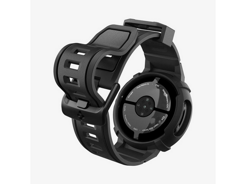 Spigen Rugged Armor Pro + Stand - matte black - Google Pixel Watch 4 45mm