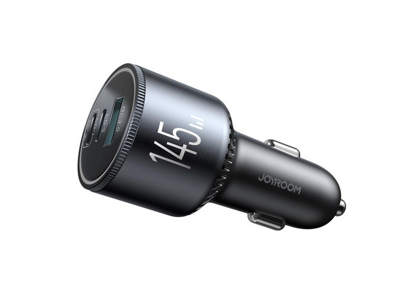 Joyroom JR-CCN07 145W Car Charger 2xUSB-C USB-A + 100W USB-C Cable - Dark Grey