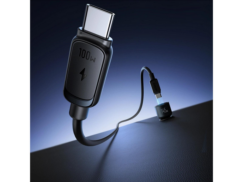 Joyroom JR-CCN07 145W Car Charger 2xUSB-C USB-A + 100W USB-C Cable - Dark Grey