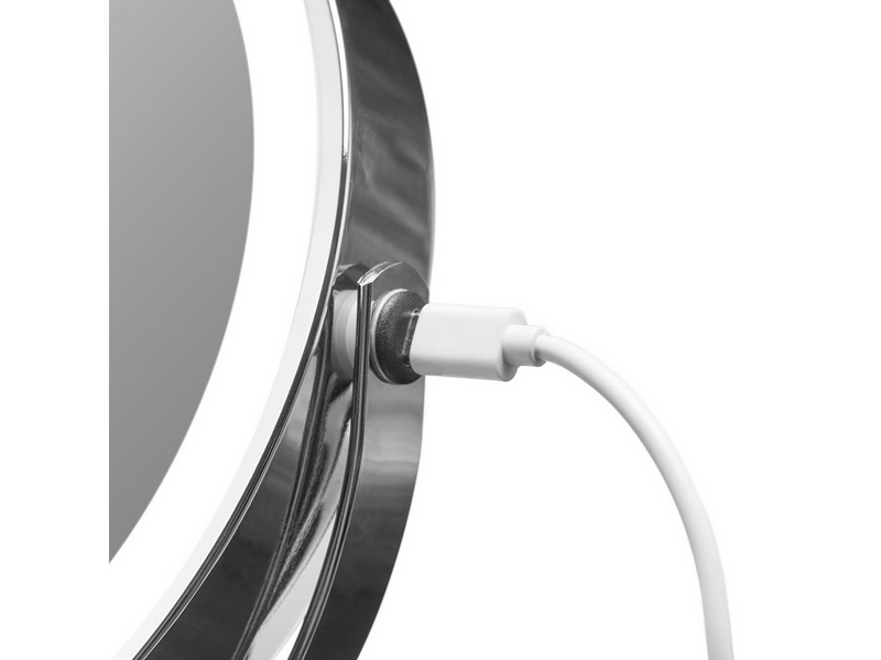 Gillian Jones Opladeligt LED bordspejl med 10x forstørrelse og USB-C - Chrom