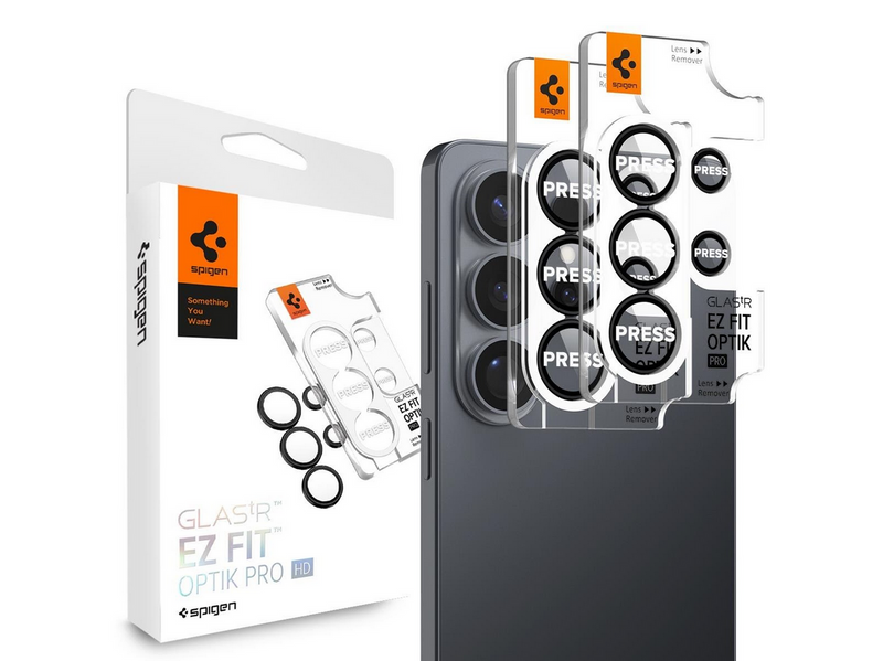 Spigen Glass tR EZ Fit Optik Pro HD 2 Pack - black - Samsung Galaxy S26
