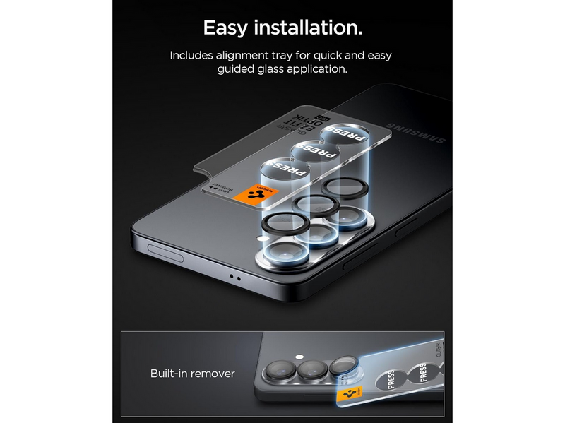 Spigen Glass tR EZ Fit Optik Pro HD 2 Pack - black - Samsung Galaxy S26+