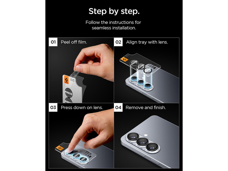Spigen Glass tR EZ Fit Optik Pro HD 2 Pack - black - Samsung Galaxy S26+