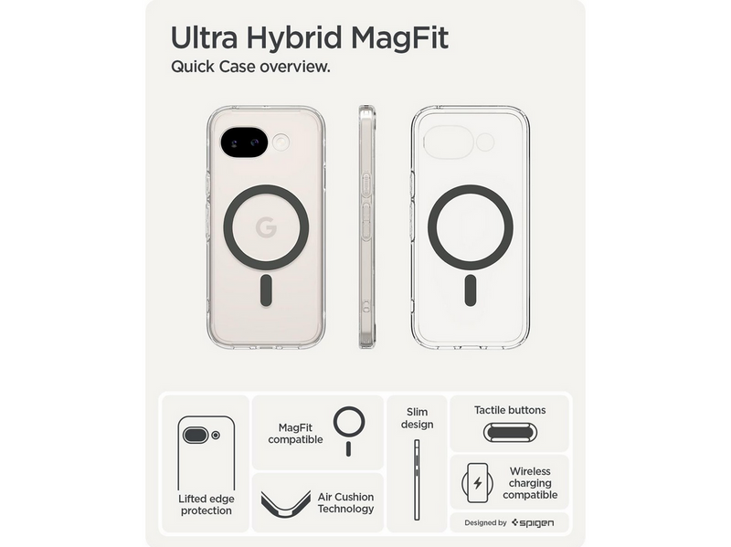 Spigen Ultra Hybrid MagSafe - Clear Graphite - Google Pixel 10a