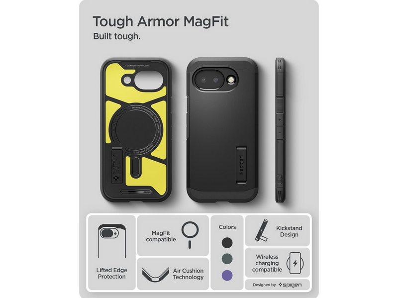 Spigen Tough Armor MagSafe - Black - Google Pixel 10a