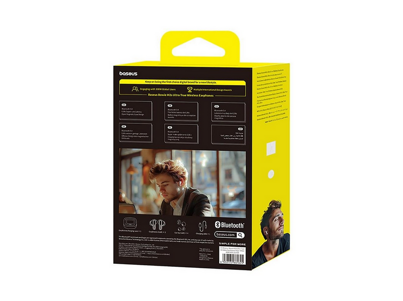 Baseus Bowie M2s Ultra TWS Wireless In-Ear Headphones with Interactive Screen - White