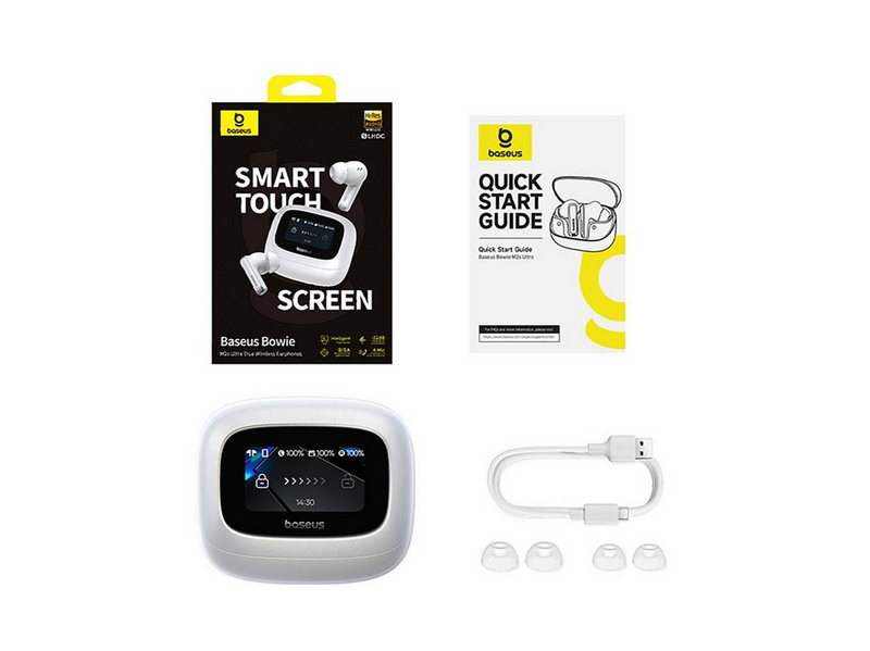 Baseus Bowie M2s Ultra TWS Wireless In-Ear Headphones with Interactive Screen - White