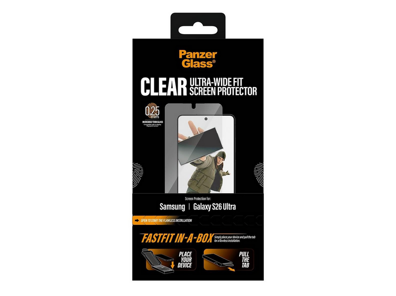 PanzerGlass Screen Protector Samsung Galaxy S26 Ultra | Ultra-Wide Fit w. FASTFIT IN-A-BOX