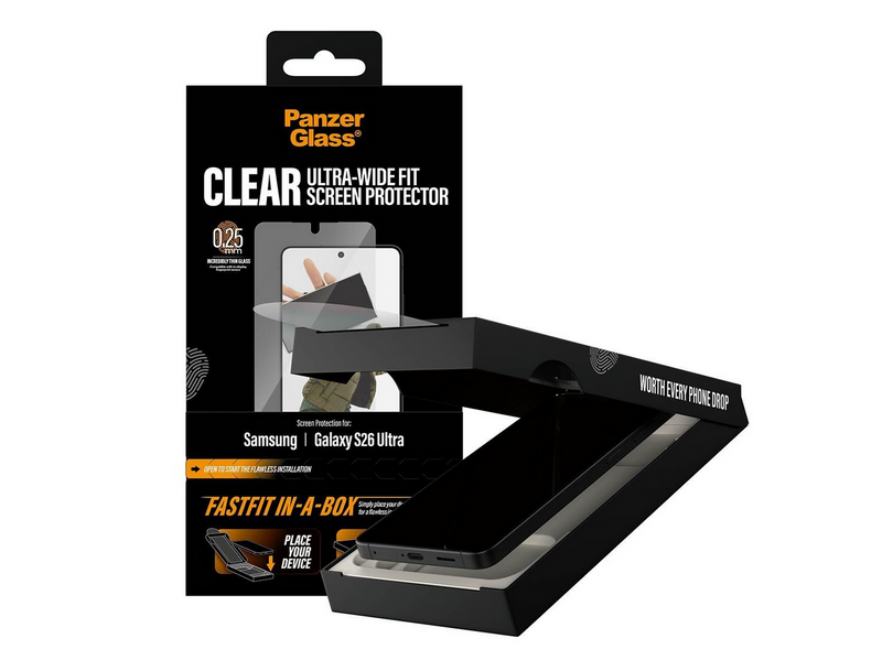 PanzerGlass Screen Protector Samsung Galaxy S26 Ultra | Ultra-Wide Fit w. FASTFIT IN-A-BOX