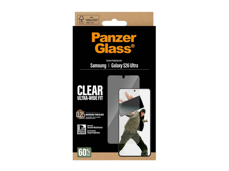PanzerGlass Screen Protector Samsung Galaxy S26 Ultra | Ultra-Wide Fit w. EasyAligner