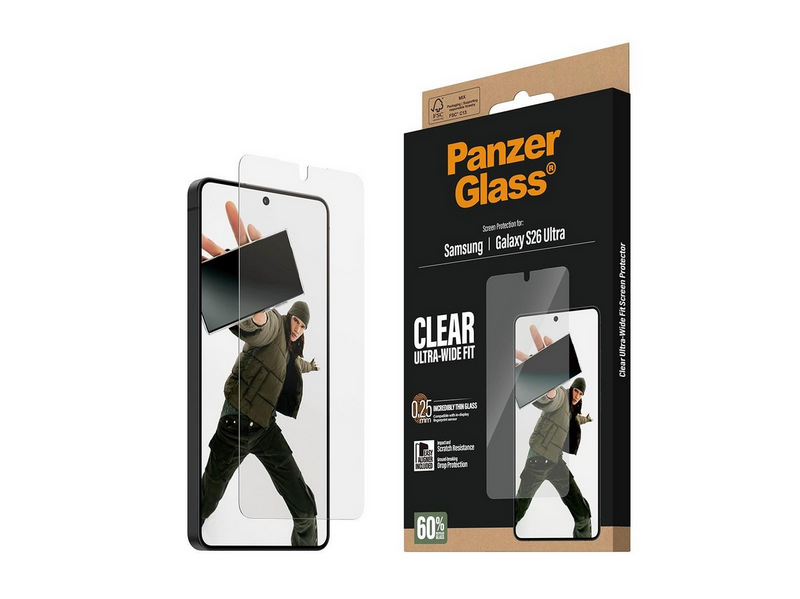 PanzerGlass Screen Protector Samsung Galaxy S26 Ultra | Ultra-Wide Fit w. EasyAligner