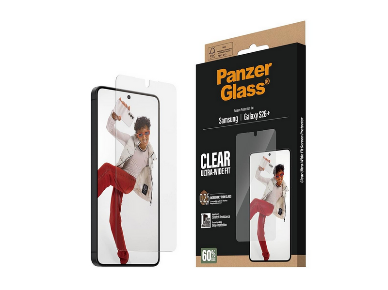PanzerGlass Screen Protector Samsung Galaxy S26+ | Ultra-Wide Fit w. EasyAligner