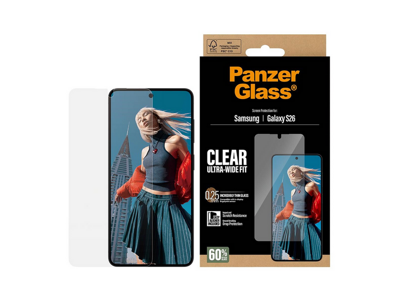 PanzerGlass Screen Protector Samsung Galaxy S26 | Ultra-Wide Fit w. EasyAligner