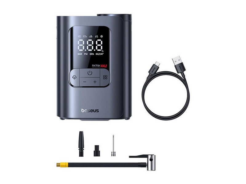 Baseus GoTrip VA1 Super Mini Wireless Air Compressor with 3 Tips - Black